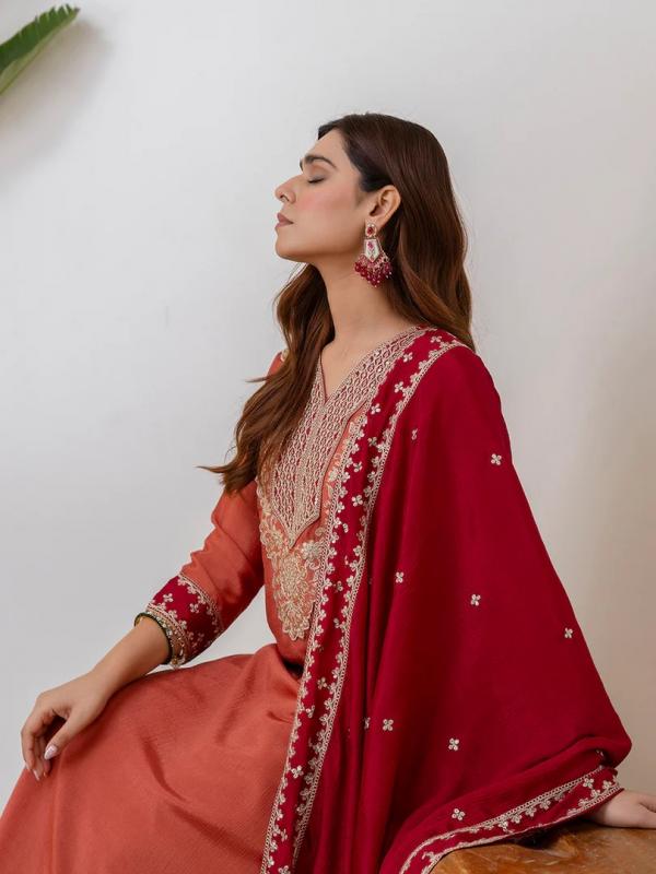 VP 9811 P Embroidred Kurta Sets with Sequins Work Women Suits